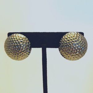 Vintage 1” Hammered Gunmetal Raised Dome earrings